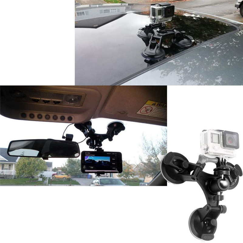 Wiseten Suction Cup Mount Zuignaphouder voor GoPro Hero 13 12 11 10 9 8 Insta360 X5 X4 X3 DJI Osmo 360 zuignap autohouder, montage op de voorruit of op het raam van de auto