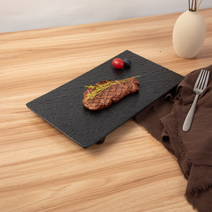 Présentoir à sushi japonais, assiette <span class=keywords><strong>en</strong></span> ardoise noire, plateau à vaisselle, ardoise durable, <span class=keywords><strong>barbecue</strong></span>, texture <span class=keywords><strong>en</strong></span> <span class=keywords><strong>pierre</strong></span>, assiette rectangulaire <span class=keywords><strong>en</strong></span> mélamine - Product Image 3