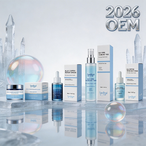 เซรั่มบำรุงผิวหน้า OEM ไฮยาลูรอนิก แอซิด บลู เปปไทด์ รีแพร์ สูตรบลู เปปไทด์ ช่วยเติมความชุ่มชื้นอย่างล้ำลึก ปลอบประโลมผิว รักษาสมดุลผิว ปกป้องผิวให้แข็งแรง - Product Image 1