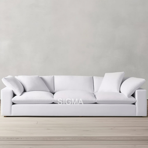 Sofá Seccional de Tela Tapizado de Estilo Nórdico de Lujo para Sala de Estar, Decoración Moderna para el Hogar con Diseño Modular Cómodo en Beige - Product Image 2