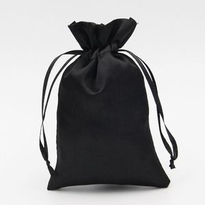 Vente en gros de petites pochettes en soie avec cordon de serrage, emballages pour bijoux, sacs en satin anti-poussière avec logo personnalisé - Product Image 2