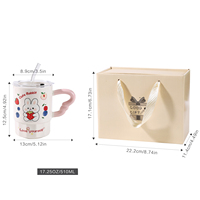 Taza de Café de Cerámica Creativa, Apta para Lavavajillas, con Pajita, Linda Taza para Agua, Adecuada para Uso en el Hogar y la Oficina