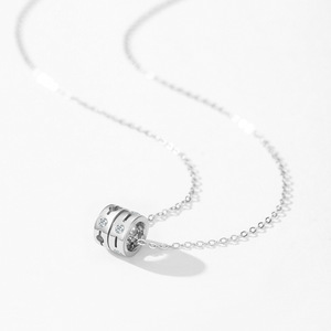 Collier pendentif perle porte-bonheur taille fine en argent sterling S925, version cuivre personnalisable, coupe ronde - Cadeau créatif pour femme - Product Image 6