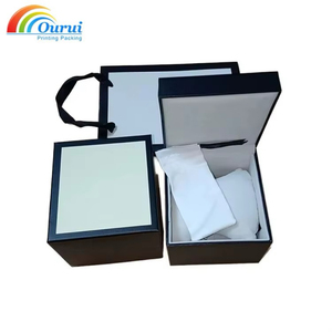 High Quality OEM Factory Watch Packaging Box Customized Logo Certificate Card Holder Display Black Velvet Material - Product Image 3