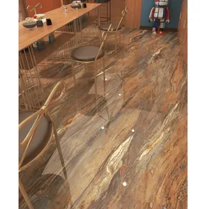 Inşaat malzemeleri kahverengi granit cilalı sırlı mermer bak döşeme yer karoları livingroom otel banyo için satış