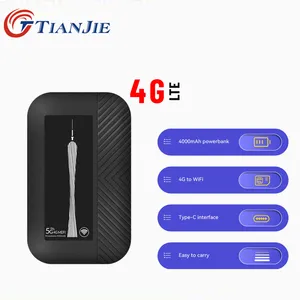 무선 3G 4G 라우터 150Mbps 휴대용 4000mah 전원 은행 라우터 모뎀 SIM 카드 슬롯과 포켓 와이파이 Type-C 인터페이스