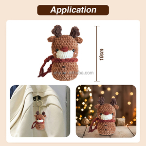 Adorno de Navidad juguete de peluche llavero decoración regalos Navidad <span class=keywords><strong>Amigurumi</strong></span> muñeca Diy Kit principiante ganchillo Kit Animal para <span class=keywords><strong>principiantes</strong></span> - Product Image 3
