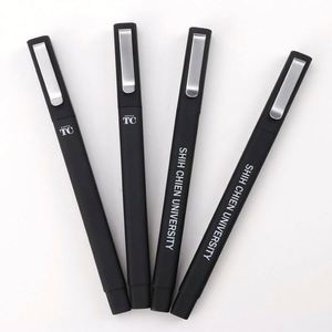 Stylos à bille classiques de luxe en acier inoxydable de haute qualité, noirs, carrés, en plastique, avec logo personnalisé, vente en gros - Product Image 2