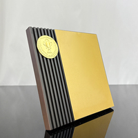 20x20cm personnalisé or argent aluminium carré en bois certificat prix plaques vierges MH-MJ0096