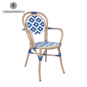 Hotel Outdoor Furniture Aluminium Teslin Armrest Chairs with <strong>Teak</strong> <strong>Table</strong> for Patio <strong>Dining</strong> - Product Image 1