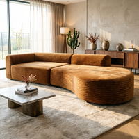 Canapé modulaire incurvé moderne personnalisable - Tissu en velours côtelé de qualité commerciale pour hall d'hôtel et vente au détail OEM sur mesure