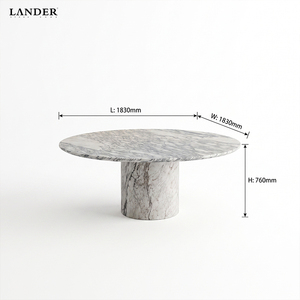 <span class=keywords><strong>Tavolo</strong></span> da Pranzo <span class=keywords><strong>Rotondo</strong></span> in Marmo Arabescato Landerstone <span class=keywords><strong>con</strong></span> Finitura Lucida, <span class=keywords><strong>Tavolo</strong></span> da Pranzo in Marmo Naturale per Hotel e <span class=keywords><strong>Cucina</strong></span> - Product Image 5