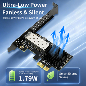 Realtek การ์ดเครือข่ายแบบมีสาย RTL8127 PCIe 4.0 X1สำหรับ10GbE SFP + ไฟเบอร์การ์ดเครือข่ายแบบใช้สายภายในมีกำลังไฟต่ำมาก1.79วัตต์สำหรับ Rtl8127ตั้งโต๊ะ - Product Image 3