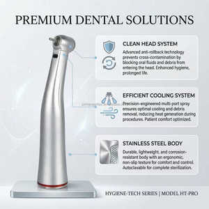 Besto Electric Dental Contra-ángulo de micromotor eléctrico con aumento 1:5, fibra óptica, spray de agua interno, anillo rojo, tipo E - Product Image 4