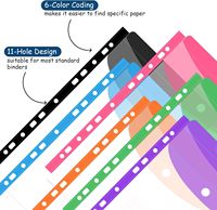 Pochettes pour classeur A4 à 3 anneaux en PP – Couleurs assorties, pochettes robustes, fermeture auto-adhésive, fenêtre pour étiquette, logo personnalisable, extensibles