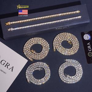 Pulsera de Tenis de Moissanita de 3 mm Más Vendida en Almacén de EE. UU. con Entrega Rápida, Pasa la Prueba de Diamantes, Cadena de Tenis de Moissanita 925 - Product Image 1