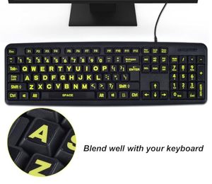 Chữ màu vàng sáng nền đen chung tiếng Anh Thư Bàn phím Sticker thích hợp cho máy tính máy tính xách tay máy tính xách tay bàn phím - Product Image 2