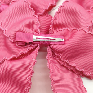 Ins Streamer Factory, venta al por mayor, accesorios para el cabello para niñas, clásico rosa, bordado de grogrén, letra, punto de Luna, borde, lazo para el cabello, pinza para el cabello - Product Image 3