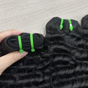 批发100% 生人发纬纱越南处女人发卷曲超双拉束天然头发延伸 - Product Image 6