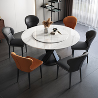 Luxuriöses Modernes Marmor Rundes Esszimmer-Set mit Tisch und Stühlen für 4, 6, 8 Personen Komplette Einrichtung für Zuhause, Restaurant, Wohnzimmer Einzigartige Möbel Küchendesigns