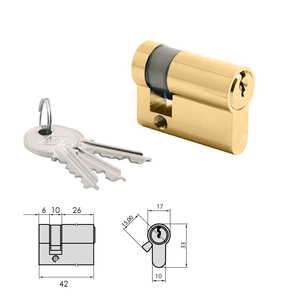 Cilindro CVL 5982T / Cilindro Lungo 26x42 in Ottone Lucidato 1/2 - Product Image 1
