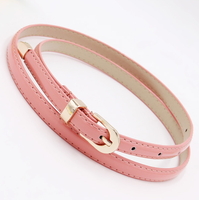 Ceinture en cuir fine pour femmes en gros, ceinture en PU fine pour robes