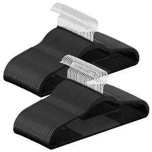 Cintres <span class=keywords><strong>SONGMICS</strong></span>, lot de 50, robustes, en plastique ABS antidérapant, gain de place, 0,5 cm de largeur, 42 cm de longueur, pivotants à 360° - Product Image 1