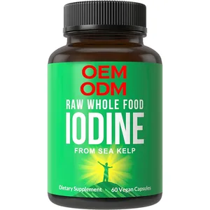 High Potency Iodide Energy Boosting 60 Vegan Capsules Iodine from Organic Kelp Thyroid and Metabolism Support