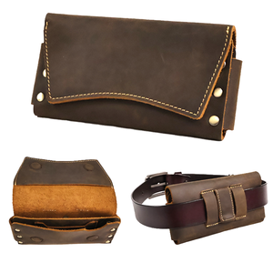 Riñonera Vintage de Doble Capa de Cuero Genuino Impermeable para Hombre, Funda para Teléfono, Bolsa de Cinturón con Diseño de Caja Elegante y Cubierta Personalizable - Product Image 1
