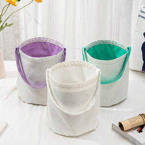 RubySub Mehrfarbige Leinen-Oster körbe Kids Gife Candy Bag Sublimation Easter Basket Blanks - Product Image 4