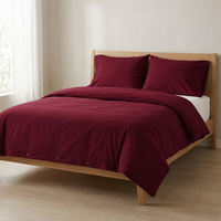 Literie en coton doux luxueuse 300TC Ensemble de housse de couette moderne élégant sans plis pour chambre principale Qualité hôtelière Confort