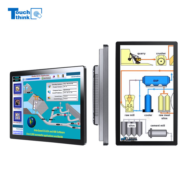 OEM IP65 Waterproof 10-21.5 Inch TFT LCD Touchscreen Open Frame Aluminum Alloy Industrial Outdoor Monitor Stand USB/DVI/VGA