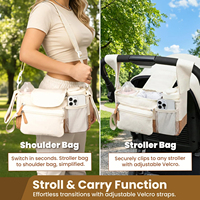 Organisateur de poussette personnalisé avec porte-gobelet, sac de rangement pour équipement de voyage pour bébé, organiseur de biberons et sac à couches pour bébé