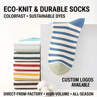 Chaussettes rayées personnalisées en gros, chaussettes rayées colorées en coton de qualité supérieure, chaussettes personnalisées OEM à marque privée pour hommes et femmes