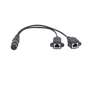 Câble adaptateur <span class=keywords><strong>XLR</strong></span> femelle 3 broches vers 2 RJ45 femelles, décodeur DMX512, <span class=keywords><strong>XLR</strong></span> vers 2 ports réseau, câble de signal pour éclairage de scène - Product Image 3