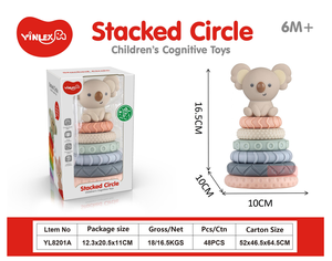 JXD Anillos Apilables de PVC para Bebés, Juguete Educativo Sensorial y de Desarrollo, Torre Arcoíris, Regalo de Educación Temprana - Product Image 2