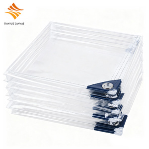 Bâche transparente imperméable pour jardin, patio et pavillon, en PVC avec œillets, résistante aux déchirures, toile imperméable robuste - Product Image 2