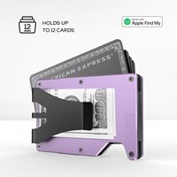 Cartera con Bloqueo RFID, Tarjetero con Clip para Billetes, Organizador de Viaje, Rastreador Integrado, Cartera Delgada con AirTag para Mujer