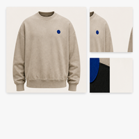 Sweat-shirt à col rond en tissu molletonné avec détail de patch contrastant pour vêtements personnalisés