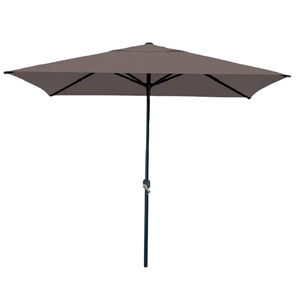 Ombrellone Moderno 2x3m Grigio Tortora con Palo Centrale, Telaio in Alluminio e Acciaio con Base in Plastica per Patio, Spiaggia, Hotel, Parco, Uso Esterno - Product Image 1