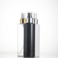 Atomiseur de brouillard corporel cosmétique rond de 200ml bouteille supérieure en plastique de lotion de pulvérisation d'or