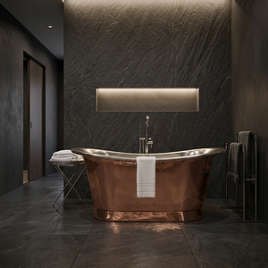 Bañera Ovalada de Cobre de Lujo, Independiente, sin Tapa, Bañera de Metal Resistente para Adultos - Product Image 2