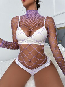 Body Transparent en maille pour femmes, Lingerie Sexy et Sexy, body Transparent à gros trous, vente en gros - Product Image 6