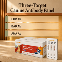 Kit de test rapide en une étape pour clinique vétérinaire : bandelettes de test combinées pour la détection des anticorps EHR ANA BAB (Ehrlichia, Anaplasma, Babesia) chez le chien
