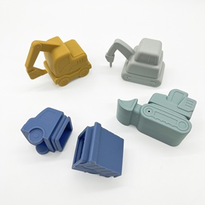 4 pièces jouets de baignoire jouets de bain en Silicone de qualité alimentaire durables jouets de bain d'eau pour les tout-petits véhicules ensemble de jeu de bain sans moule - Product Image 5