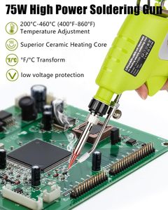 QIYUN Kit Saldatore Portatile Senza Fili per Batteria <span class=keywords><strong>Dewalt</strong></span> 18V, Pistola Saldante Digitale LED 75W, 5 Punte, 50g Filo di Saldatura 0,04" - Product Image 5
