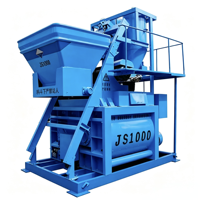 Bétonnière à double arbre à rotation forcée JS1000 |   Centrale de Béton Prête à l'Emploi Industrielle de 1000L, Machine de Malaxage