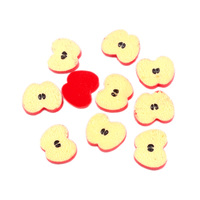 100 stuks 16mm appelvormige platte harscharms, fruit hars cabochons voor slime benodigdheden, telefoonhoesje decoratie, DIY knutselwerk accessoires