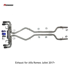 ท่อไอเสีย Alfa Romeo Giulia/Stelvio Quadrifoglio 2.9TT Ss304 Catback พร้อมวาล์วควบคุมเสียงเชื่อมแบบ TIG ผิวขัดเงา รับประกัน 5 ปี - Product Image 2