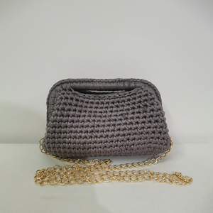 Borsa <span class=keywords><strong>a</strong></span> <span class=keywords><strong>Tracolla</strong></span> in Corda Intrecciata 2025, Clutch Artigianale da Donna, Borsa Designer Lavorata <span class=keywords><strong>a</strong></span> Maglia con Catena Metallica - Product Image 4